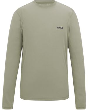 Regatta Mindo Logo Long-Sleeved T-Shirt (Abbeystone) - Green