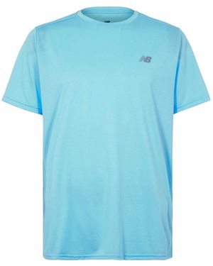 New Balance Effen T-Shirt Voor Normale Pasvorm (Licht) - Blauw