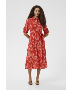 Cream Jurk Crtiah Jurk Feminine - Rood