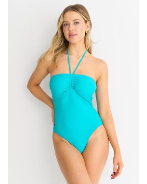 Gini London Aqua Bandeau Costume - Blue