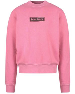 Palm Angels Gd Box Logo Crewneck Cotton - Pink