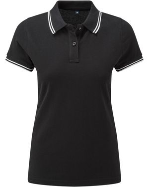 Asquith & Fox Ladies Classic Fit Tipped Polo - Black