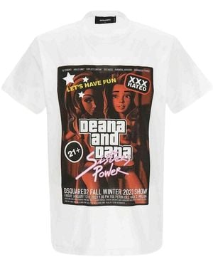 DSquared² Deana And Dana Graphic T-Shirt Cotton - Black