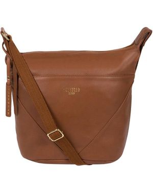 Cultured London 'Chelsea' Dark Leather Shoulder Bag - Brown