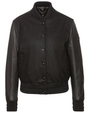 Belstaff Willow Leather Bomber Jacket Wool - Black