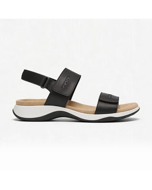 Free Spirit Grenada Cross Strap Sandals Leather - Black