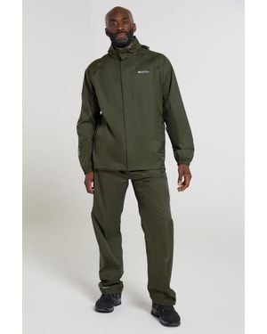 Mountain Warehouse 'Pakka' Waterproof Rain Overtrousers With Pocket Breathable Everyday Trousers Polyamide - Green
