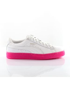 PUMA Basket Classic Mono Ice Ref Leather Trainers 363117 01 - Pink
