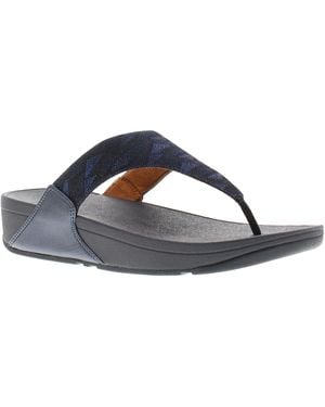 Fitflop Flip Flops Lulu Glitz Toe-Post Slip On Mindight - Black