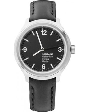 Mondaine Mh1-B3120-Lb Helvetica Bold Watch - Grey