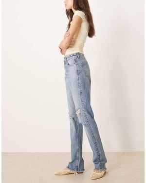 ASOS Design Mid Rise Straight Jeans - White
