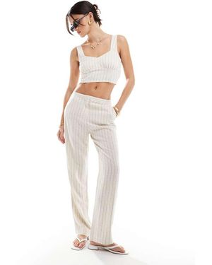 ONLY Straight Leg Linen Mix Trouser Co-Ord - White