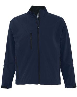 Sol's Relax Soft Shell Jacket (Breathable, Windproof And Water Resistant) (Abyss) - Blue
