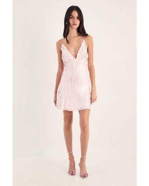 Nasty Gal Two Layer Disc Embellished Strappy Mini Dress - Pink