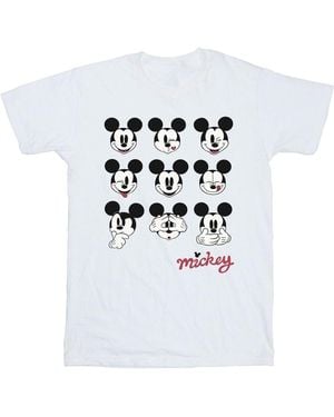 Disney Mickey Mouse Many Faces T-Shirt Cotton - White