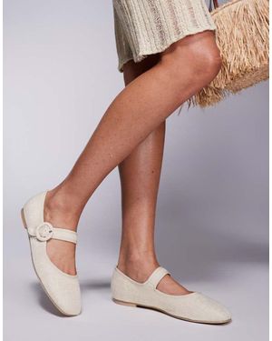 Public Desire Griffin Mary Jane Ballet Flats - Natural