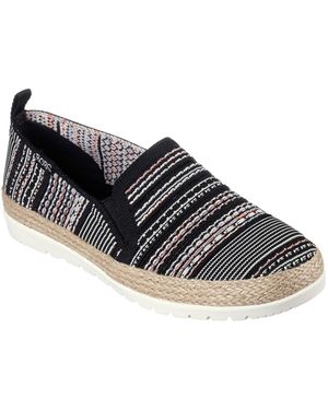 Skechers Woven Twin Gore Slip On Espadrilles - Black