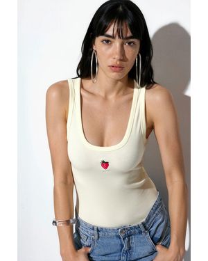 Busem Ribbed Fitted Cami Top - Natural