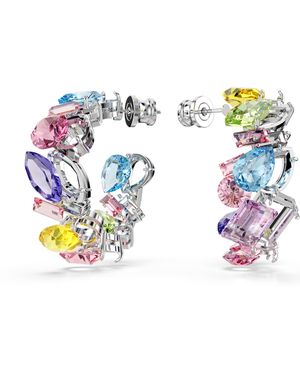 Swarovski 'Gema' Base Metal Hoop Earrings - Blue