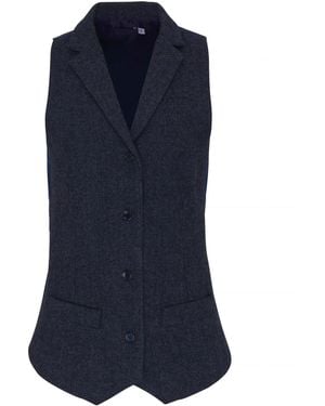 PREMIER Ladies Herringbone Waistcoat - Blue