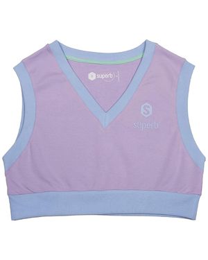 Superb Be Happy Rsc-S2101 V-Neck Sleeveless Top - Purple