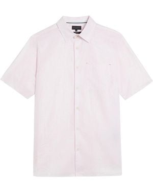 Ted Baker Palomas Linen Shirt - White