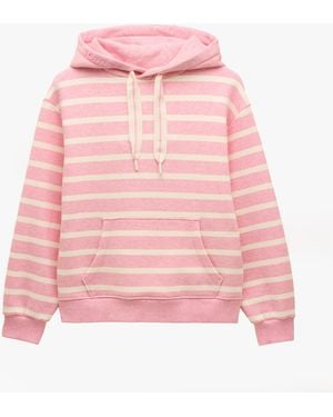Joules Milbourne Hoodie/ Stripe Cotton - Pink