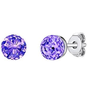 Rafaela Donata Stud Earring Sterling Embellished With Swarovski Crystals Lilac - Blue