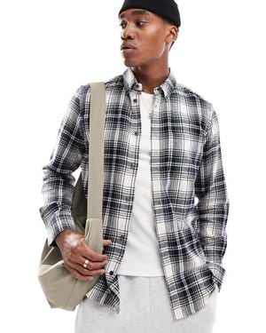 French Connection Long Sleeve Check Flannel Shirt - Blue