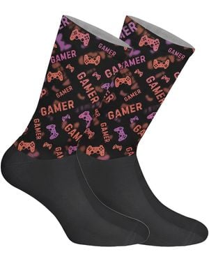 Jenes Socks Funny Printed Long For And - Blue