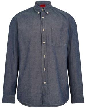 HUGO Oxford-Overhemd Met Knoopsluiting (Pastelblauw)