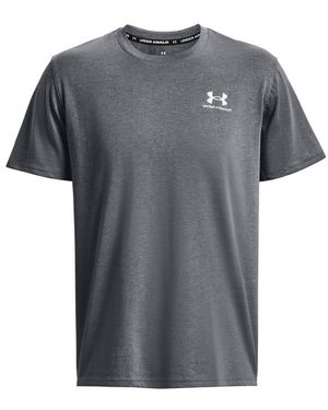 Under Armour Geborduurd Logo Zwaargewicht T-shirt (grijs)