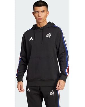 adidas France Essentials 3-Stripes Hoodie - Black