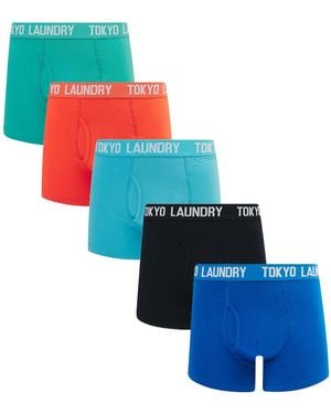 Tokyo Laundry 5-Pack Cotton Boxers - Blue