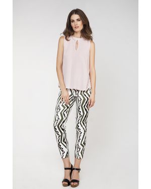 Conquista Sleeveless Poplin Blouse - White