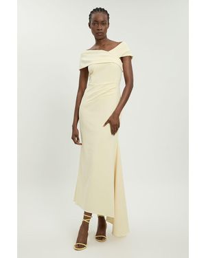 Karen Millen Compact Stretch Viscose Bandeau Maxi Dress - Natural