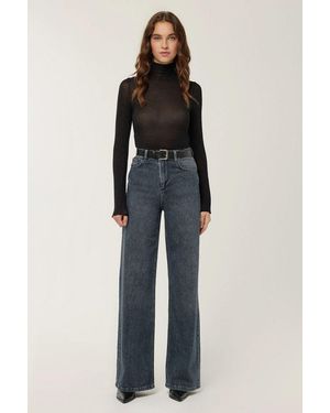 Hiccup High Waist Wide Leg Jeans - Blue