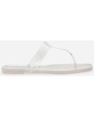 Where's That From Wheres Rosalyn Glitter Thong Flip Flop Sandals - White