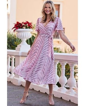 Sosandar Blush Premium Statement Sequin Wrap Dress - Pink
