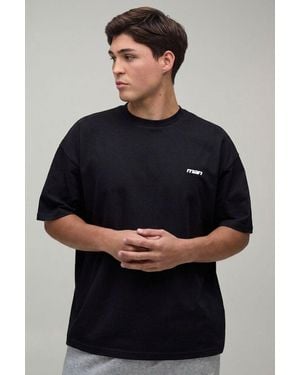 BoohooMAN Oversized Sport Embroidered T-Shirt - Blue