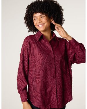 Blue Vanilla Burnact Oversized Shirt - Red