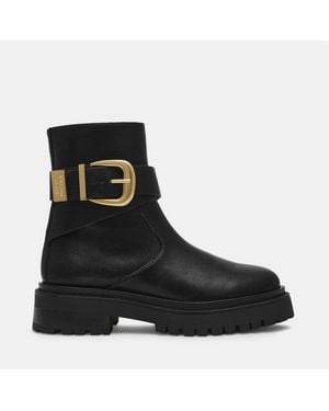 Steve Madden Lexs Ankle Boots Low Heel Lug Sole - Black