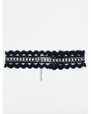 SVNX Corded Wave Edge Choker - Black
