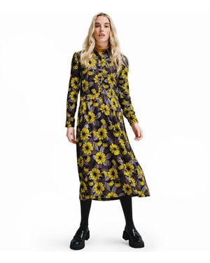 Regatta Orla Kiely Long Sleeve Bold Pattern Printed Maxi Shirt Dress - Green
