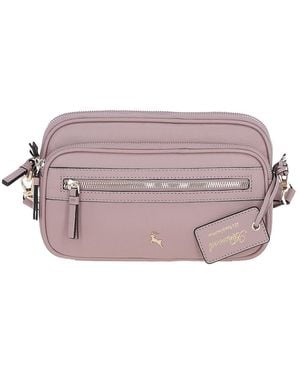 Ashwood Leather 'Sogno Di Cuoio' Compact Twin Zip Crossbody Bag - Purple