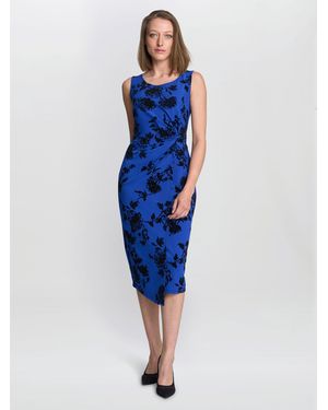 Gina Bacconi Ashley Floral Midi Dress - Blue