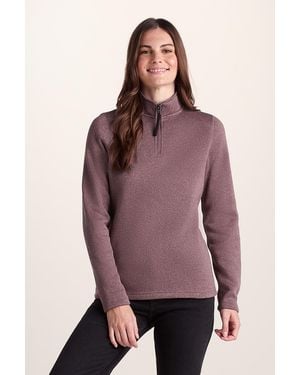 TOG24 Pearson Knitlook Quarter Zip Fleece - Purple