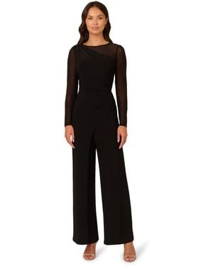 Adrianna Papell Jersey Combo Jumpsuit - Black