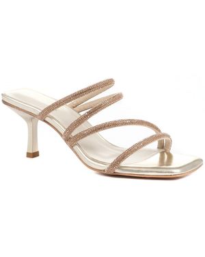 Jones Bootmaker Bertilla Diamante Heeled Mules - Metallic