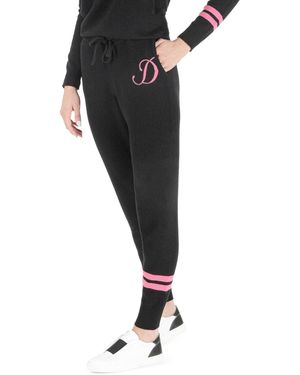 Crown of Edinburgh Cashmere Track Trousers Morningside D - Black